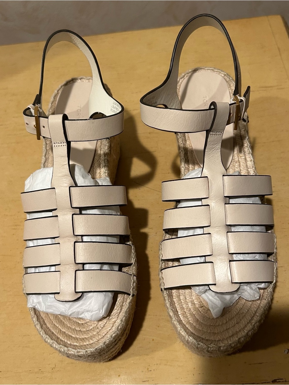 Tory Burch fishermen platform wedge espadrille sandals in size 8 women’s